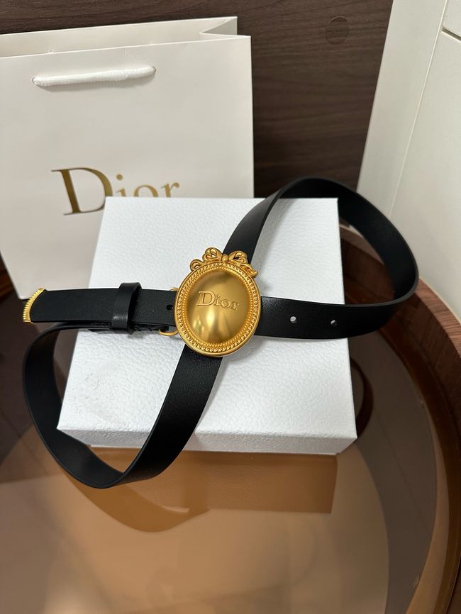 Dior Medaillon Belt Smooth Calfskin 25 MM B1022Q black