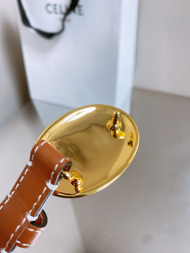 Celine ELLIPSE Belt 13 IN TAURILLON LEATHER WITH ENAMELLED BUCKLE P5706 brown Celine ELLIPSE Belt 13 IN TAURILLON LEATHER WITH ENAMELLED BUCKLE P5706 brown