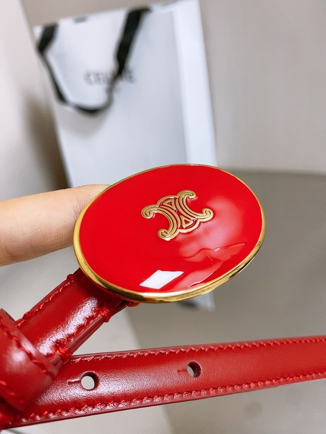Celine ELLIPSE Belt 13 IN TAURILLON LEATHER WITH ENAMELLED BUCKLE P5706 red Celine ELLIPSE Belt 13 IN TAURILLON LEATHER WITH ENAMELLED BUCKLE P5706 red