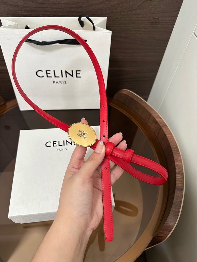 Celine Ellipse Belt 13 IN Taurillon Leather 10673 red Celine Ellipse Belt 13 IN Taurillon Leather 10673 red