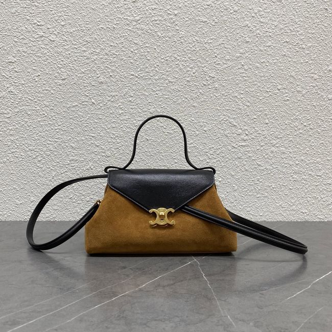 CELINE FLAIR IN GRAINED CALFSKIN L10BF5 Suede CREAMY & black CELINE FLAIR IN GRAINED CALFSKIN L10BF5 Suede CREAMY & black