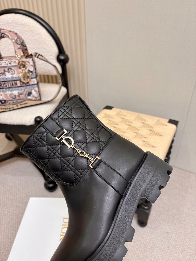 Diorly Ankle Boot Black Calfskin and Quilted Cannage Lambskin KCT291 Diorly Ankle Boot Black Calfskin and Quilted Cannage Lambskin KCT291