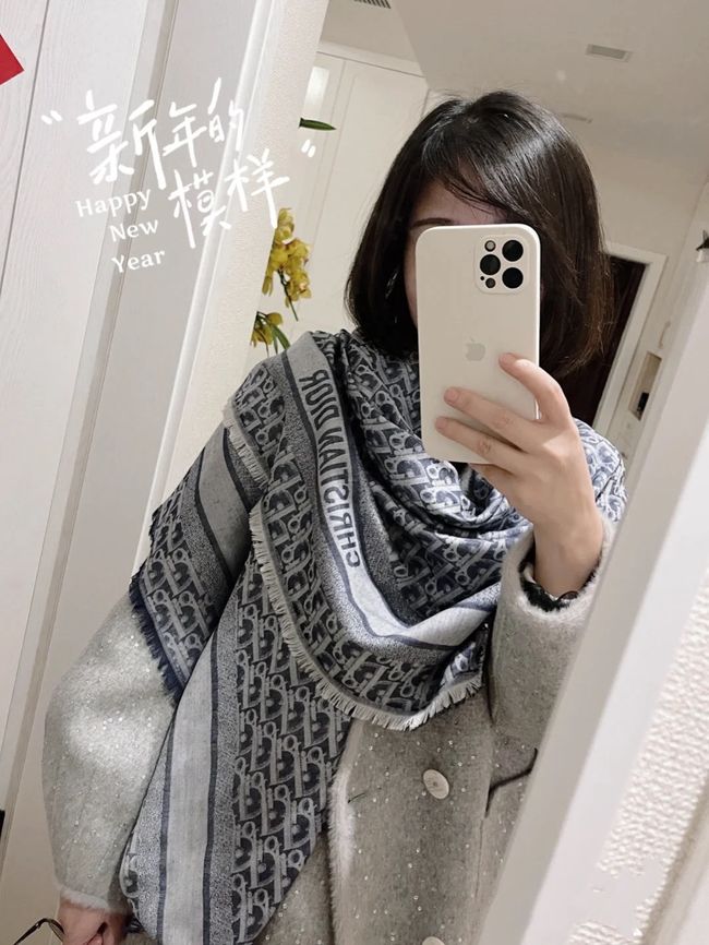 Dior Oblique Shawl Wool and Silk Jacquard I1058-3
