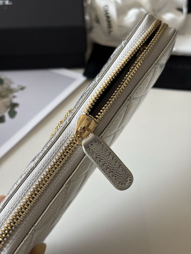 Chanel Classic Zipped Wallet AP5077 Silvery Chanel Classic Zipped Wallet AP5077 Silvery