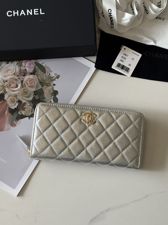 Chanel Classic Zipped Wallet AP5077 Silvery Chanel Classic Zipped Wallet AP5077 Silvery