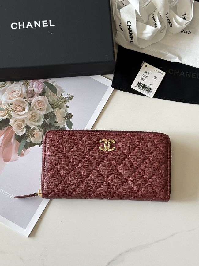 Chanel Classic Zipped Wallet AP5077 dark red Chanel Classic Zipped Wallet AP5077 dark red