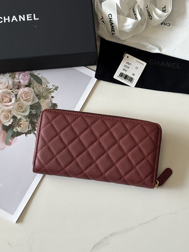 Chanel Classic Zipped Wallet AP5077 dark red Chanel Classic Zipped Wallet AP5077 dark red