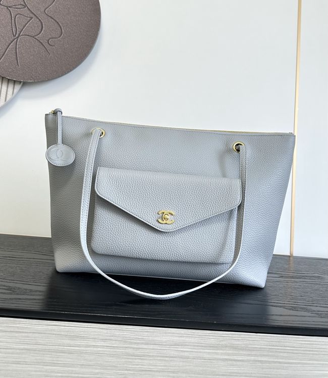 Chanel Shopping Bag Grained Calfskin AS6483 gray Chanel Shopping Bag Grained Calfskin AS6483 gray