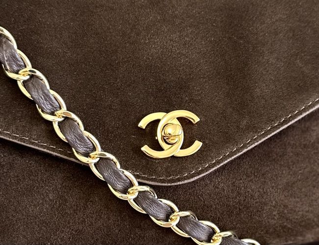 Chanel Shopping Bag Suede AS6483 Dark brown