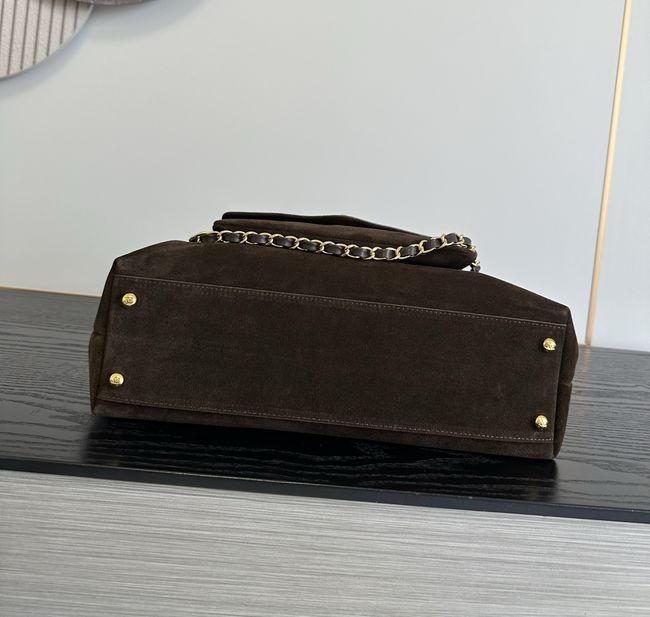Chanel Shopping Bag Suede AS6483 Dark brown
