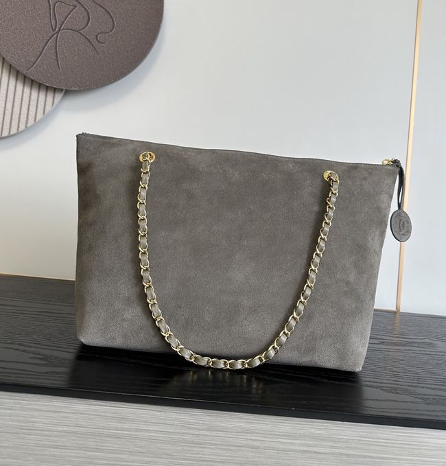 Chanel Shopping Bag Suede AS6483 gary Chanel Shopping Bag Suede AS6483 gary