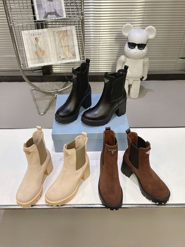 Prada Monolith brushed leather Chelsea boots G085-1