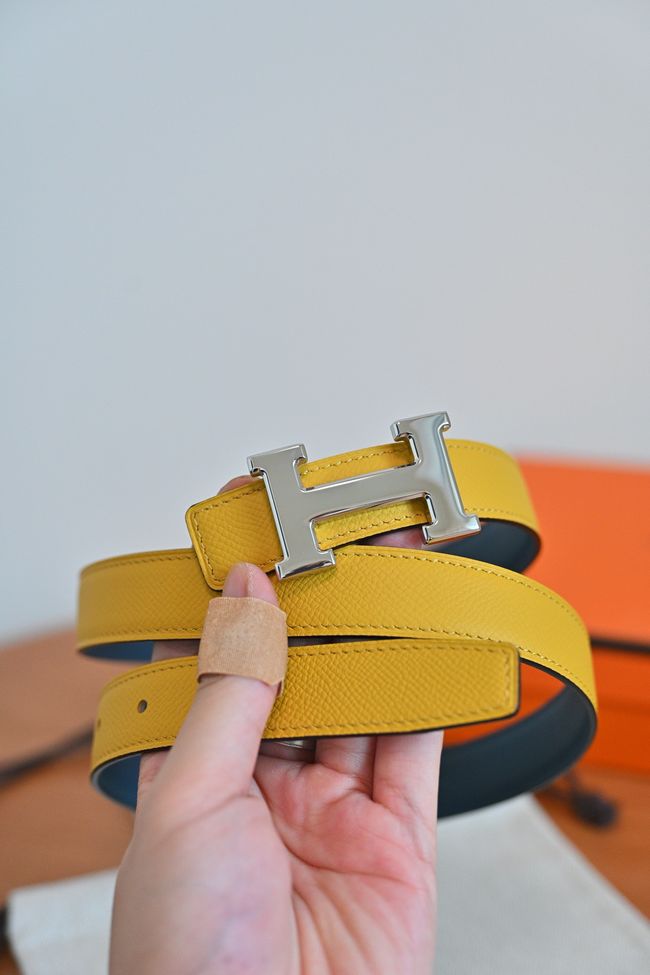 Hermes Constance buckle & double-sided leather belt 24mm H07457-4 Hermes Constance buckle & double-sided leather belt 24mm H07457-4