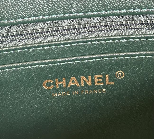 Chanel MINI FLAP BAG Crocodile Embossed 1116 Dark green&gold Chanel MINI FLAP BAG Crocodile Embossed 1116 Dark green&gold