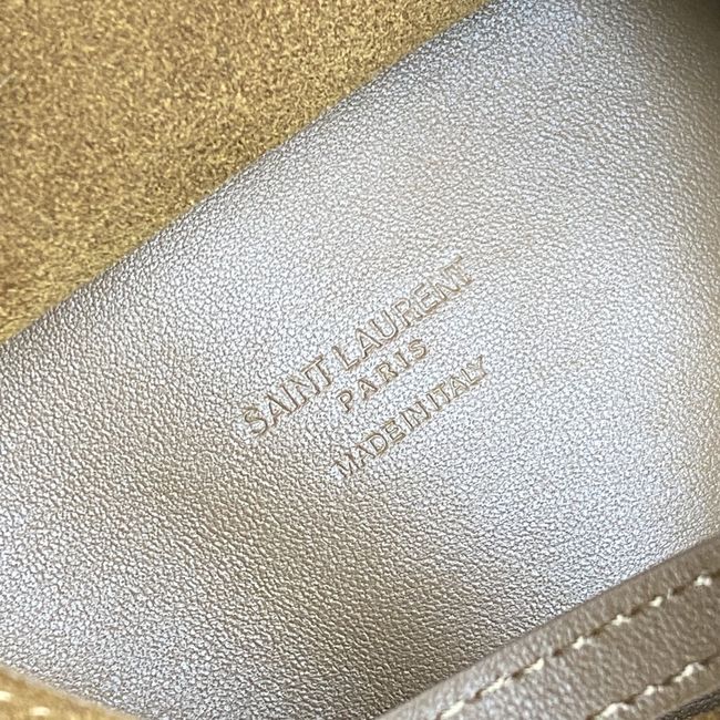 Saint Laurent LE 5 A 7 supple LARGE in suede 850545 CARAMEL COGNAC Saint Laurent LE 5 A 7 supple LARGE in suede 850545 CARAMEL COGNAC