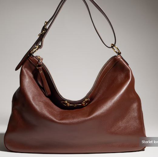 Gucci Starlet large shoulder bag soft leather A00CI2 Dark brown Gucci Starlet large shoulder bag soft leather A00CI2 Dark brown