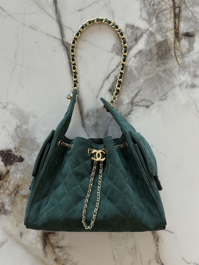 CHANEL 25 Small Handbag Suede AS5293 dark blue CHANEL 25 Small Handbag Suede AS5293 dark blue