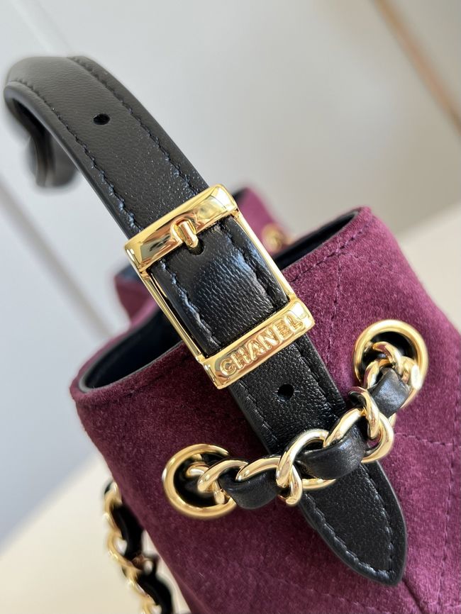 Chanel Mini Shopping Bag AS5633 Burgundy & Black Chanel Mini Shopping Bag AS5633 Burgundy & Black