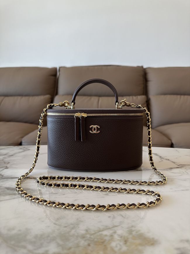 Chanel Vanity with Chain AP5574 dark brown Chanel Vanity with Chain AP5574 dark brown