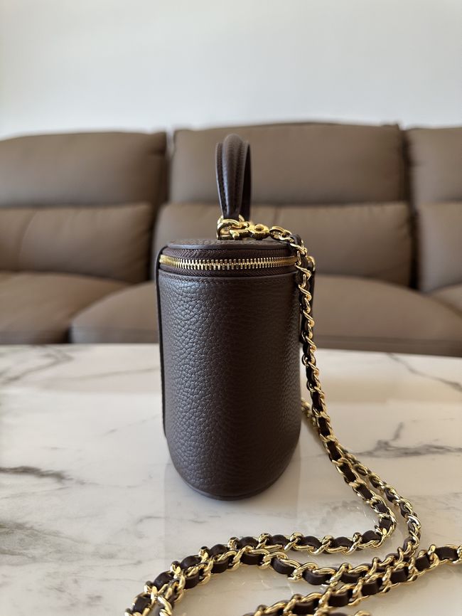 Chanel Vanity with Chain AP5574 dark brown Chanel Vanity with Chain AP5574 dark brown