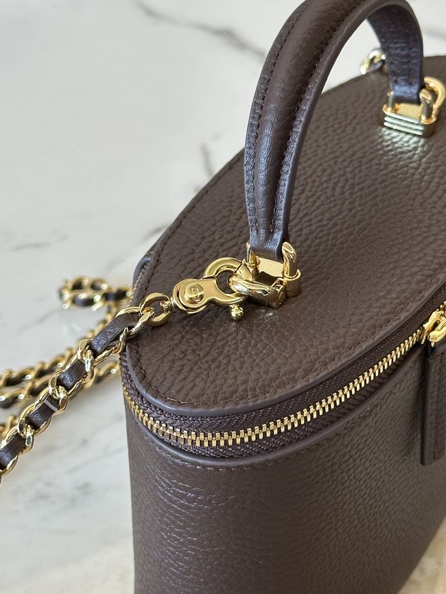 Chanel Vanity with Chain AP5574 dark brown Chanel Vanity with Chain AP5574 dark brown