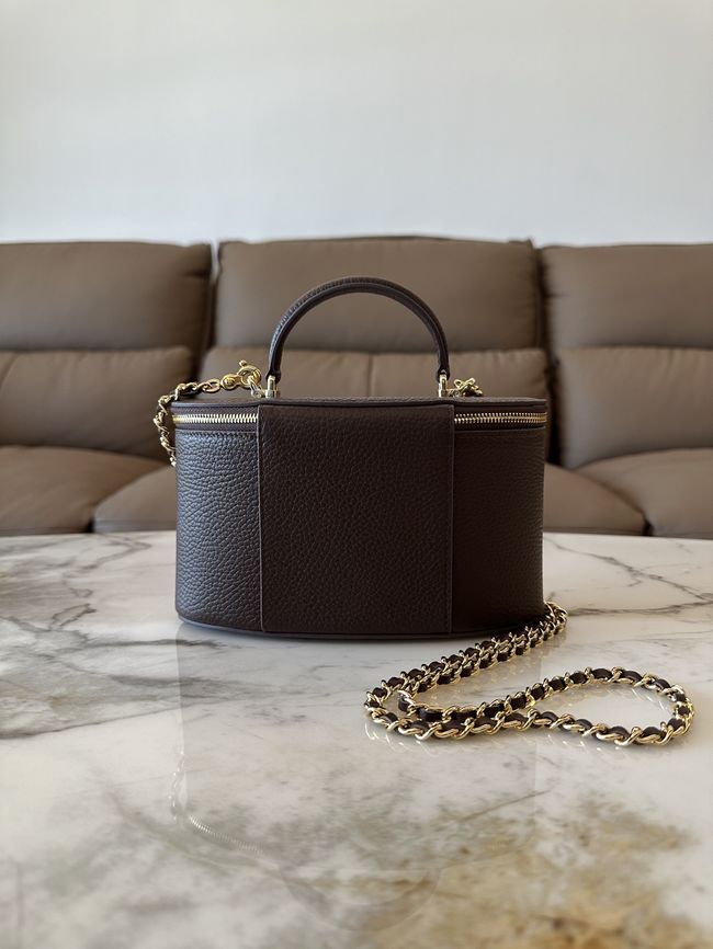 Chanel Vanity with Chain AP5574 dark brown Chanel Vanity with Chain AP5574 dark brown