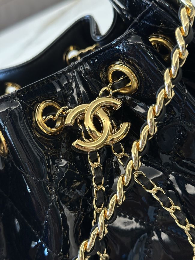 CHANEL 25 Mini Handbag patent leather AS5631 black CHANEL 25 Mini Handbag patent leather AS5631 black