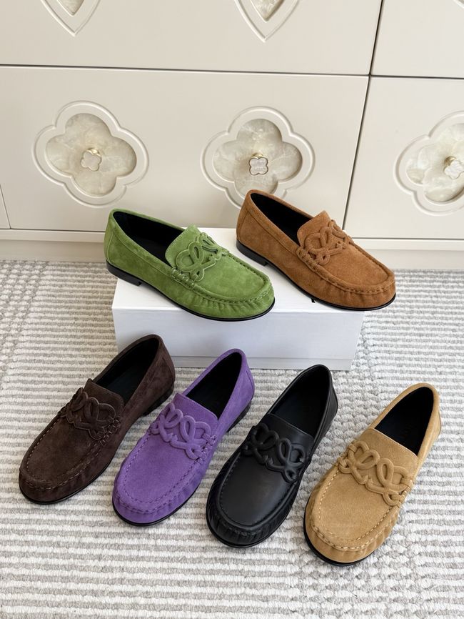 Loewe Suede cowhide Double L loafers VL290-1