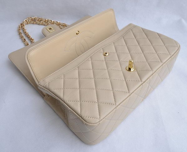 Chanel Classic 2.55 Series Apricot Lambskin Golden Chain Quilted Flap Bag 1113 Chanel Classic 2.55 Series Apricot Lambskin Golden Chain Quilted Flap Bag 1113