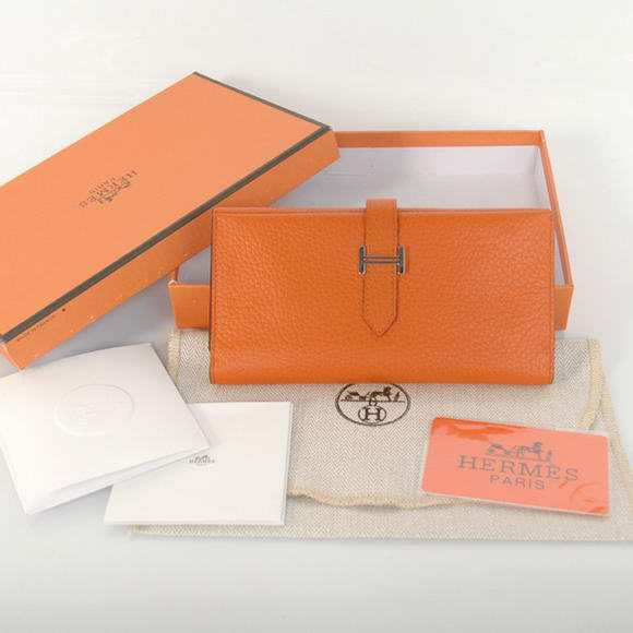 Hermes Bearn Japonaise Smooth Leather Tri-Fold Wallet H308 Orange Hermes Bearn Japonaise Smooth Leather Tri-Fold Wallet H308 Orange