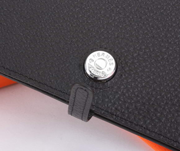 Hermes Dogon Togo Leather Wallet Travel Case A808 Black Hermes Dogon Togo Leather Wallet Travel Case A808 Black