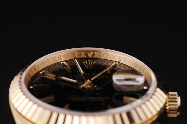 Rolex Datejust Golden Black Stainless Steel Men Watch-RD2398 Rolex Datejust Golden Black Stainless Steel Men Watch-RD2398