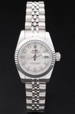 Rolex Datejust Mechanism Silver Bezel White Surface -RD2454 Rolex Datejust Mechanism Silver Bezel White Surface -RD2454